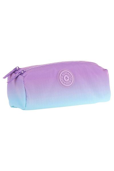 KAUKKO Geantă pentru creion pentru școală pentru fete cu două compartimente - violet turcoaz - K2710