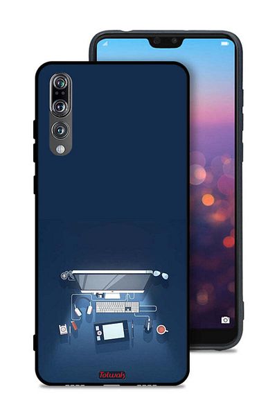 Tolwak Huawei P20 Pro Protective Case Cover Computer Desk Art