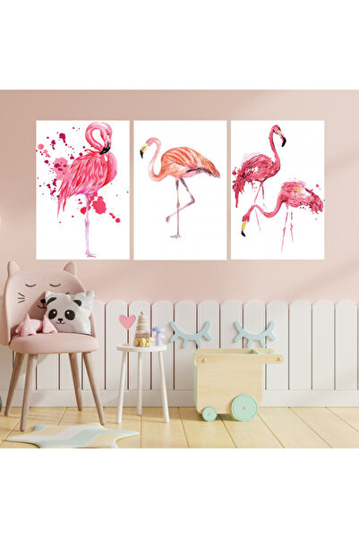 SND ثلاث لوحات قماشية مودرن لغرف الأطفال مع برواز شامبين مجوف