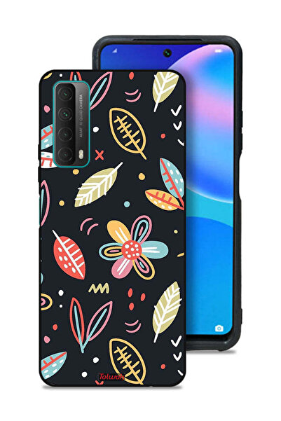 Tolwak غطاء حماية لهاتف هواوي بي سمارت (2021) بطبعة زهور وأوراق فنية تجريدية