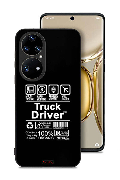 Tolwak غطاء حماية لهاتف Huawei P50 Pro، ملصق سائق شاحنة
