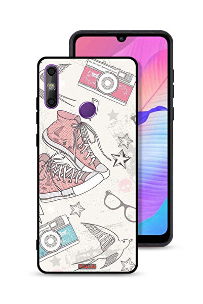 Tolwak غطاء حماية لهاتف هواوي إنجوي 20e بتصميم حذاء من القماش وفن الكاميرا