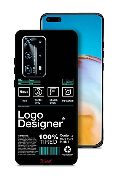 Tolwak غطاء حماية لهاتف هواوي P40 Pro Plus 5G، ملصق مصمم بشعار