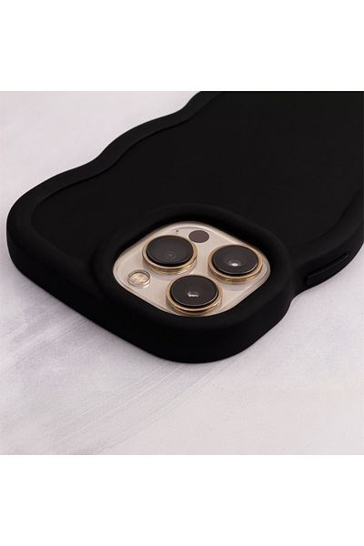 OEM Husa spate Candy pentru protectie Oppo A79 5G, din TPU mat cu margini ondulate, neagra