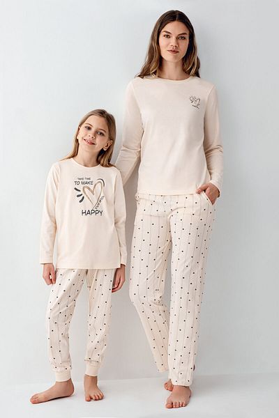 Arnetta Girl's Cream Pajama Set