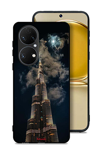 Tolwak Huawei P50 Protective Case Cover Burj Khalifa In Night