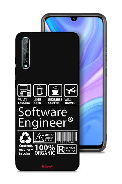 Tolwak غطاء حماية لهاتف Huawei Y8p - ملصق مهندس برمجيات
