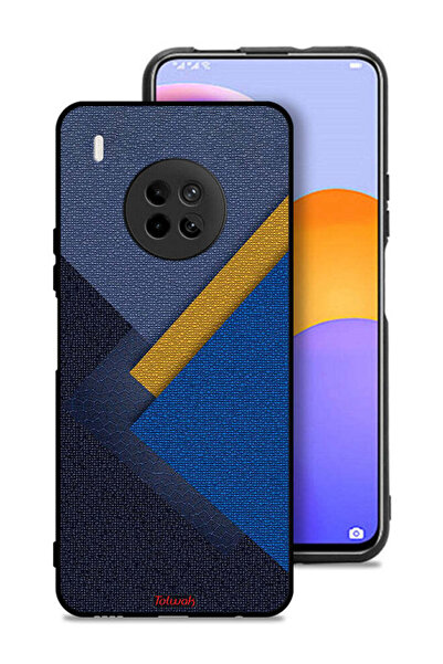 Tolwak غطاء حماية لهاتف هواوي Y9a بنقشة مثلثات جلدية