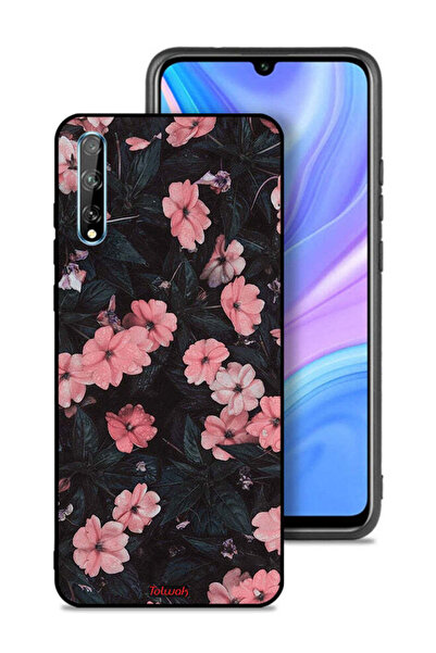 Tolwak غطاء حماية لهاتف هواوي بي سمارت إس - لون الخوخ والورود الصغيرة