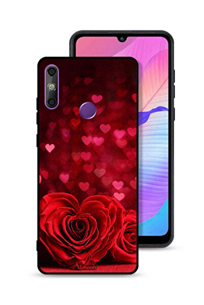 Tolwak Huawei Enjoy 20e Protective Case Cover Heart Flowers Abstract Art