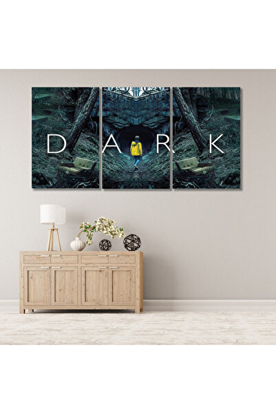SND ثلاث لوحات قماشية بتصميم مسلسل DARK مع برواز فضي مجوف