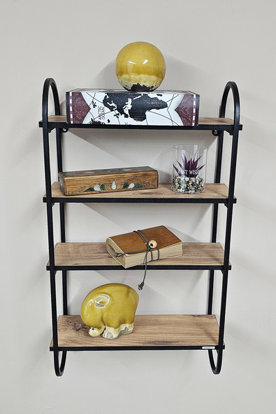 Forada Home & Style Dekoratif Metal Duvar Rafı (4 Raflı)