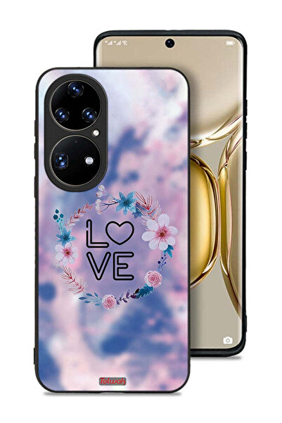 Tolwak غطاء حماية لهاتف هواوي P50 برو بتصميم خاتم زهور الحب