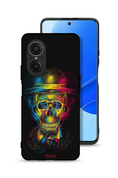 Tolwak غطاء حماية لهاتف هواوي نوفا 9 SE بتصميم جمجمة وقبعة ملونة وفن خيالي