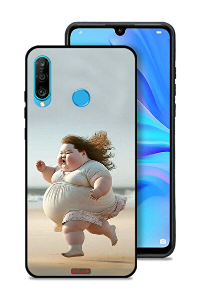 Tolwak غطاء حماية لهاتف هواوي نوفا 4e بتصميم فتاة سمينة تركض