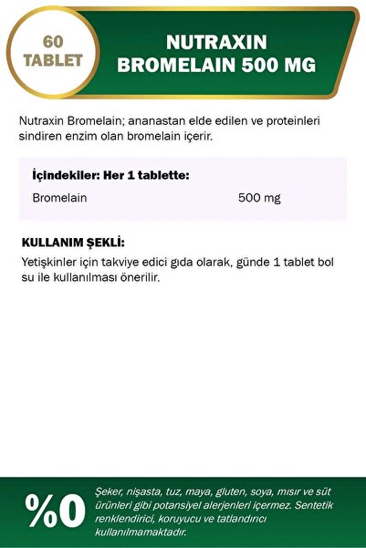 Nutraxin B Complex 60 Tablet + Bromelain Ananas 60 Kapsül