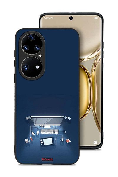 Tolwak Huawei P50 Pro Protective Case Cover Computer Desk Art