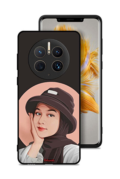 Tolwak غطاء حماية لهاتف هواوي ميت 50 برو بتصميم فتاة قبعة لطيفة ورسم فني