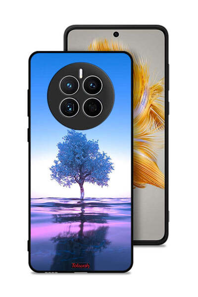 Tolwak غطاء حماية لهاتف هواوي ميت 50 بتصميم شجرة نيون وانعكاس مائي فني رقمي