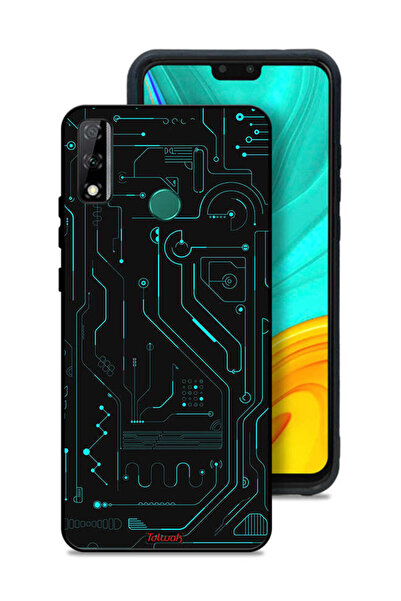 Tolwak غطاء حماية لهاتف هواوي Y8s دوائر فنية رقمية بسيطة متعددة الشاشات