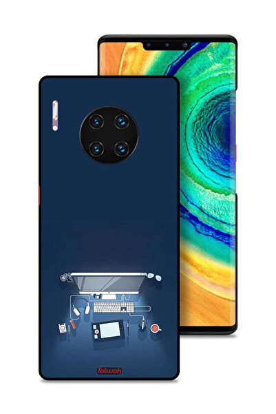 Tolwak غطاء حماية لهاتف هواوي ميت 30 برو بتصميم فني على شكل مكتب كمبيوتر
