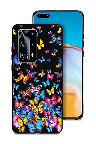 Tolwak غطاء حماية لهاتف هواوي بي 40 برو بلس 5G بنقشة فراشات ملونة
