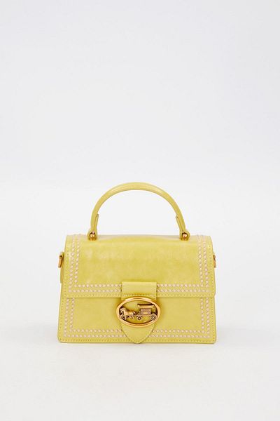 Levidor Premium Patterned Strap Detail Shoulder Bag Green