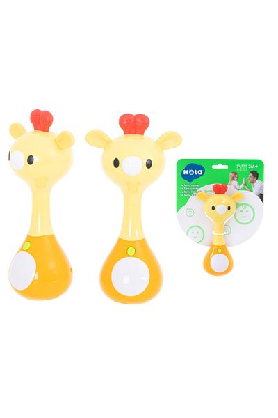 OEM Interactive baby toy Hola Giraffe, Plastic/Silicone, 10 x 13.5 cm, Yellow/Orange, 3+ months
