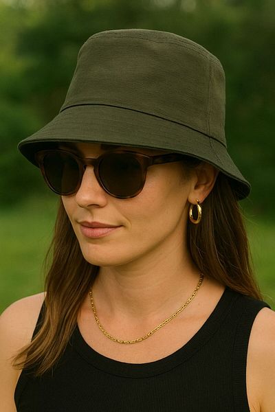 SFCOLLECTION Unisex Bucket Bermuda Hat - Cotton Fabric Casual Summer Bucket Fisherman Hat