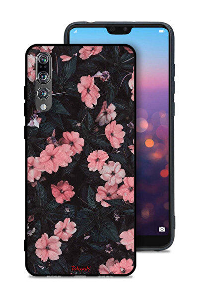 Tolwak غطاء حماية لهاتف هواوي بي 20 برو - لون الخوخ والورود الصغيرة