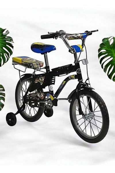 BabyCara Rambo Bicycle 3 Sizes 12/14/16Inch With Double Seat Adjustable Eva Tire Supported Wheels Multicolor