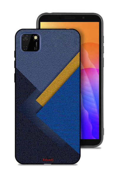 Tolwak غطاء حماية لهاتف هواوي Y5p بنقشة مثلثات جلدية