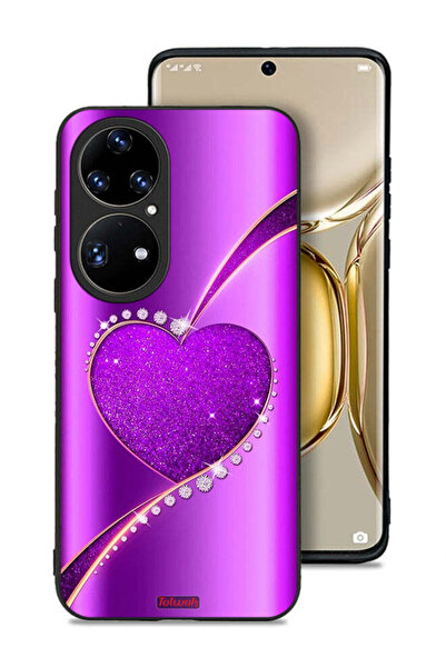 Tolwak غطاء حماية لهاتف هواوي P50 Pro بتصميم قلب لامع