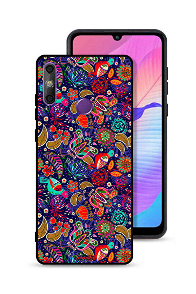 Tolwak غطاء حماية لهاتف هواوي إنجوي 20e بنقشة أوراق طيور وزهور ملونة