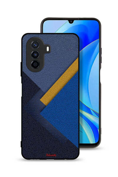 Tolwak غطاء حماية لهاتف هواوي نوفا Y70 بنقشة مثلثات جلدية