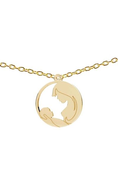 dalimag Lant argint 925 placat cu aur de 24 k, mama si copilul