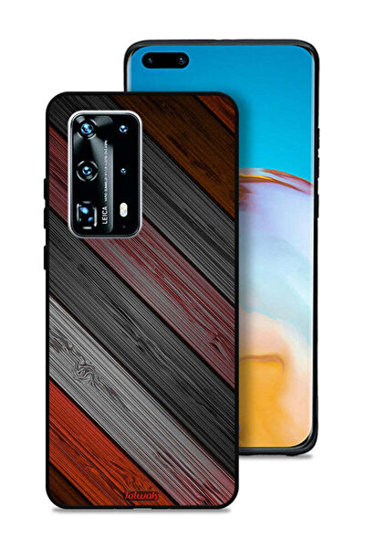 Tolwak غطاء حماية لهاتف هواوي بي 40 برو بلس 5G بنمط خشبي ملون