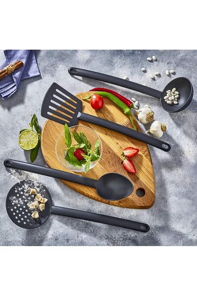 Mena Rise Şirinshop 4 Piece Fireproof Non-Stick Teflon Coated Serving Set Ladle Colander Spatula Spoon Plastic