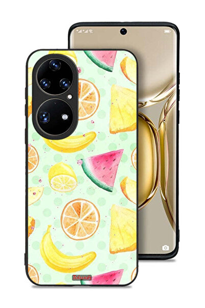 Tolwak غطاء حماية لهاتف هواوي بي 50 برو - رسمة فواكه وألوان مائية