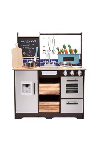 Ikonka XXL Loft wooden kitchen with accessories 96 cm