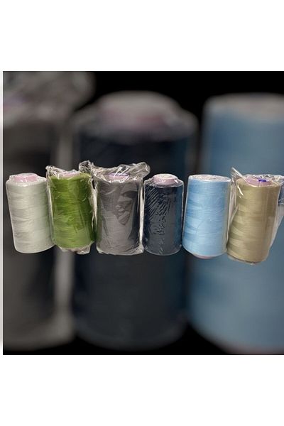 BİGÜMEX Colored Sewing Thread with Fishing Rod 6 Pcs (No3)