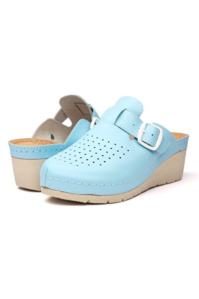 Tellus Women's Leather Medical Clogs 27-09, Blue