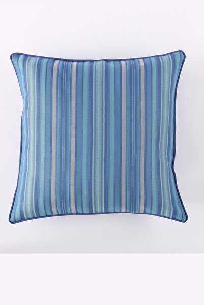 QUBA DECO غطاء وسادة خارجي أزرق - مقاس 45 × 45 سم قماش طارد للماء لا يبهت