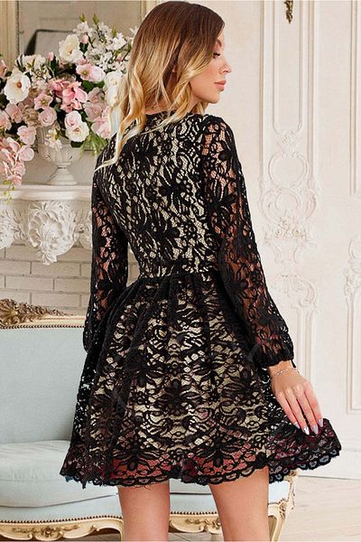 WildFashion Casual dress with fine embroidery and lining S561-1
