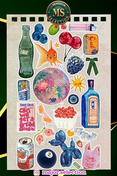 MS Major Selection Vintage Retro Set 1 Phone Laptop Tablet Sticker Set