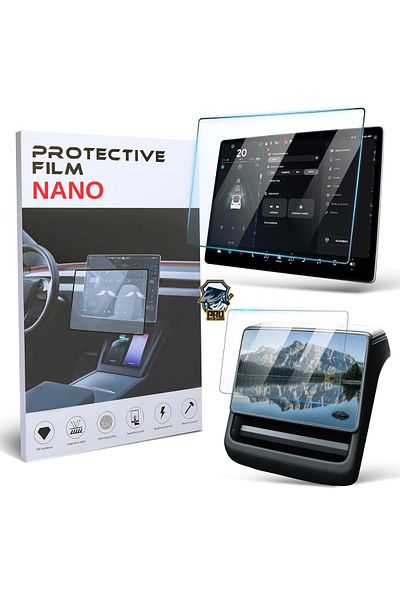 Lopard For Tesla Model Y Juniper 2025 Anti-Fingerprint Nano Screen Protector for Front and Passenger Screen 2in1 Front 1