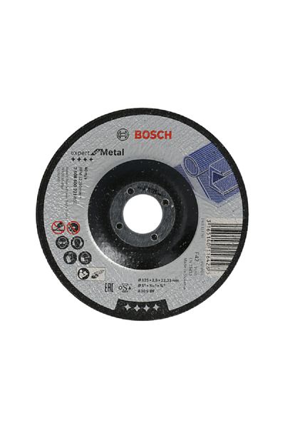 Bosch High-Speed Fast-Cutting Precisely Engineered Depressed Centre Metal Cutting Disc Black 2.5 x 125mm