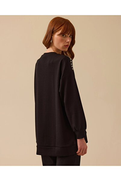 SEÇİL Yuvarlak Yaka Taş İşlemeli Sweatshirt