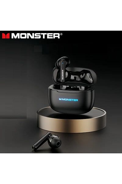 MONSTER XKT26 Wireless Earphones - Dual Noise Cancelling, 24-Hour Playback Mode, Touch Control,Black