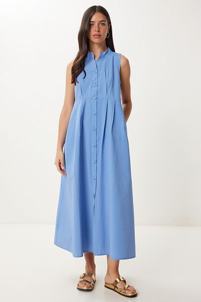 Lovelyİstanbul Αμάνικο φόρεμα Midi Poplin